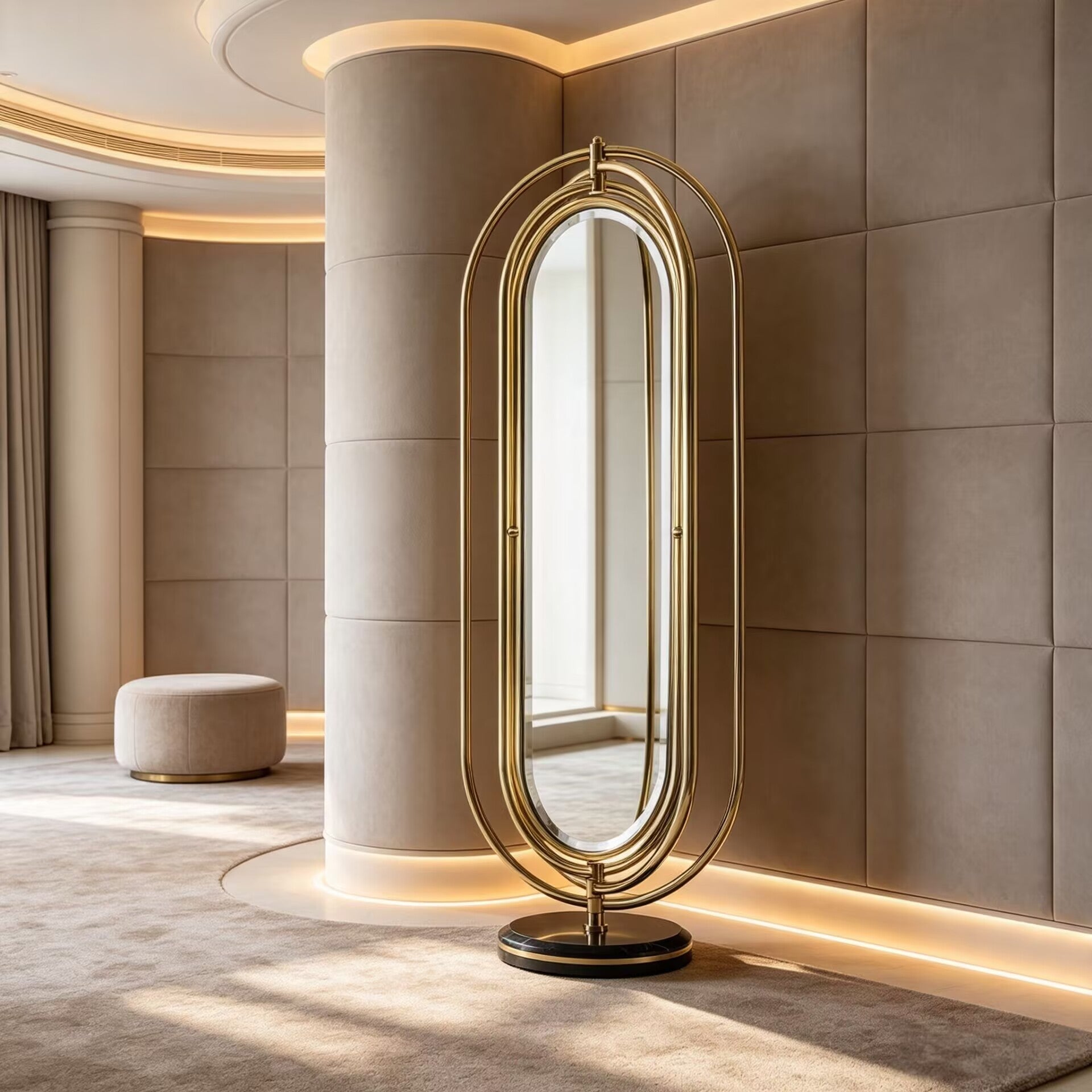 Colosseum Floor Bedroom High-End Creativity Rotate Full-Length Mirror