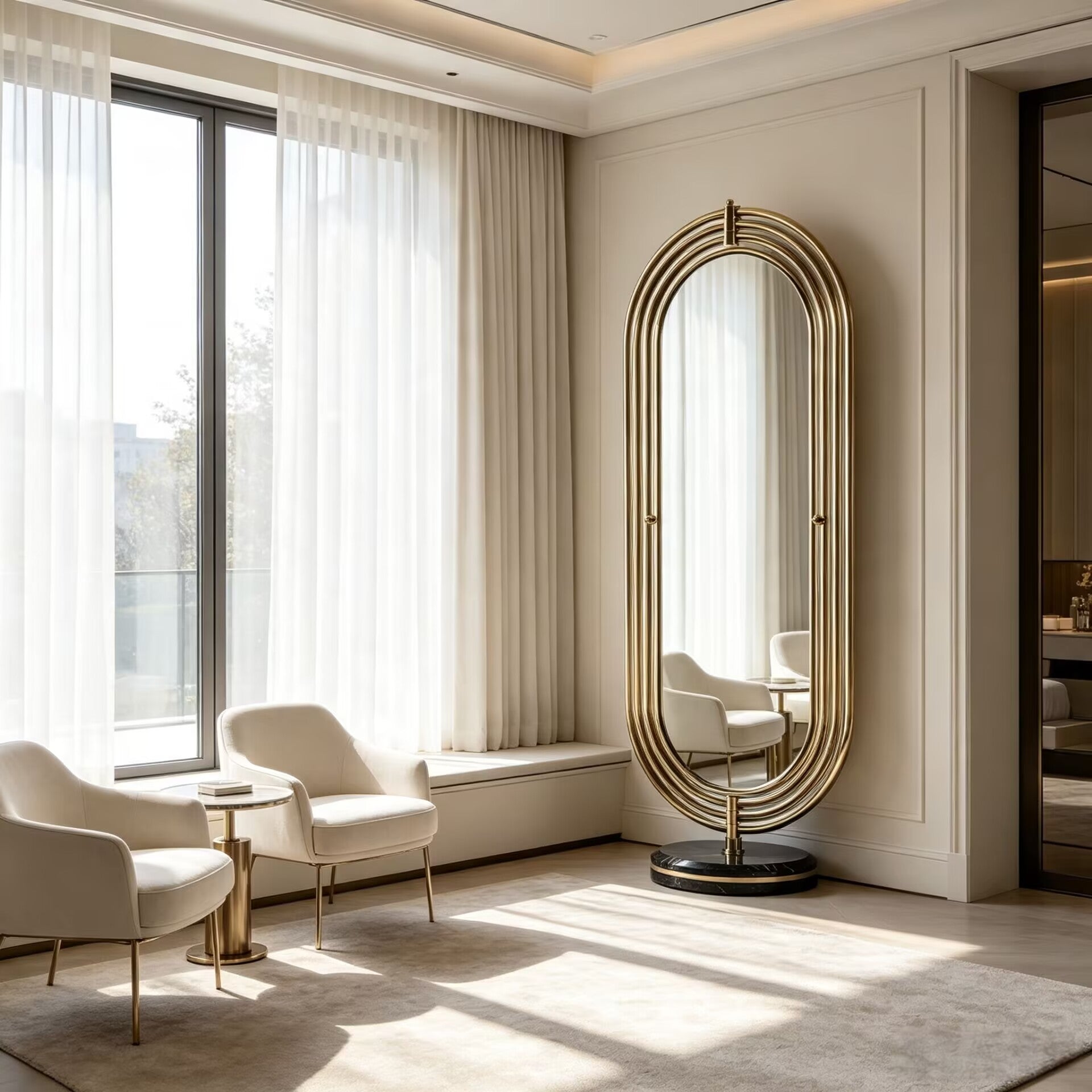Colosseum Floor Bedroom High-End Creativity Rotate Full-Length Mirror