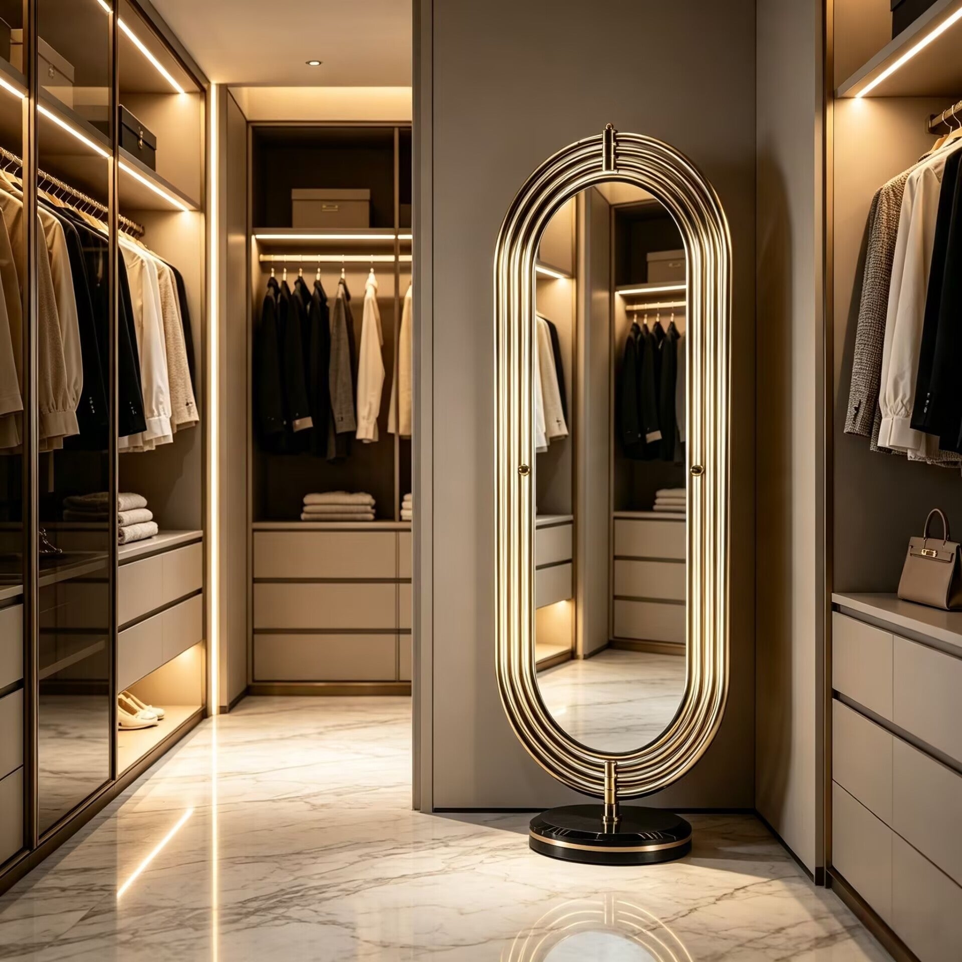 Colosseum Floor Bedroom High-End Creativity Rotate Full-Length Mirror