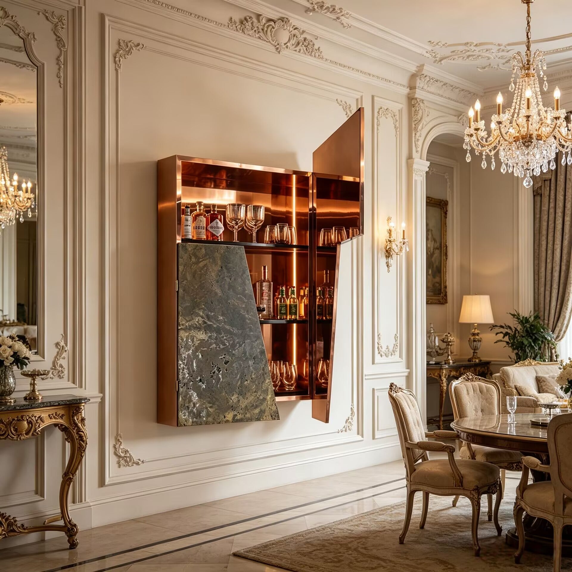Comada High Quality Stainless Steel Wall-Mounted Wine Cabinet