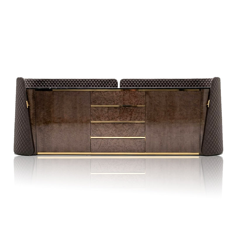 Contarini Italian Luxurious Minimalism Solid Wood Marble Sideboard