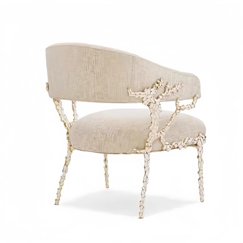 Luxurious and elegant Italian design pure copper coral chair
