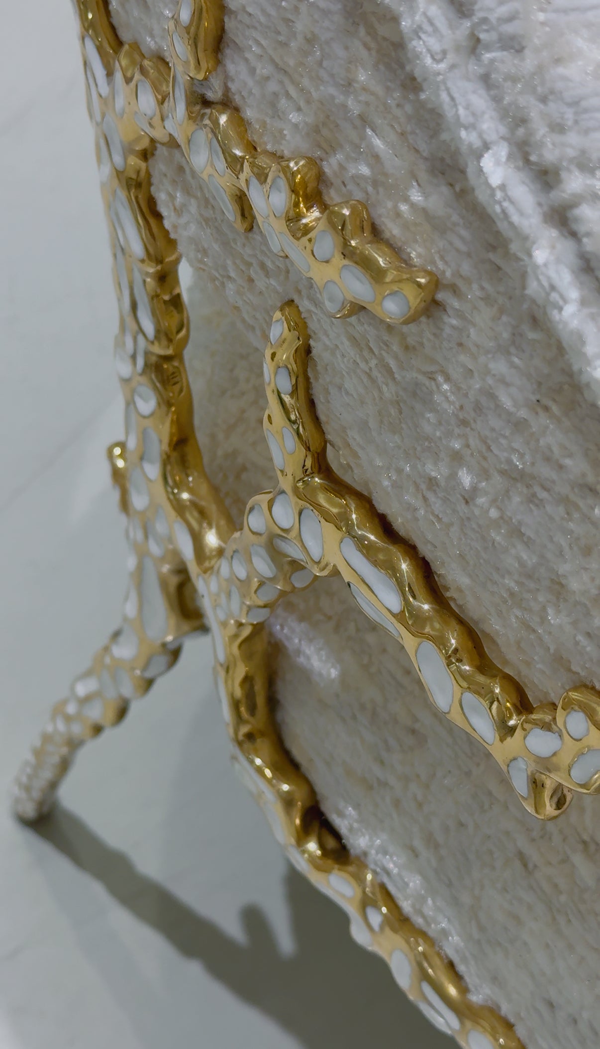 Luxurious and elegant Italian design pure copper coral chair