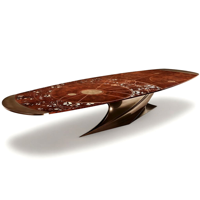 Cosmic Unique Artistic Star Chart Metal Solid Wood Dining Table