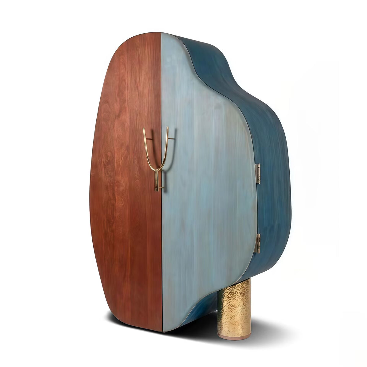 Cosmico Modern Artistic Minimalist Solid Wood Color Blocking Cabinet