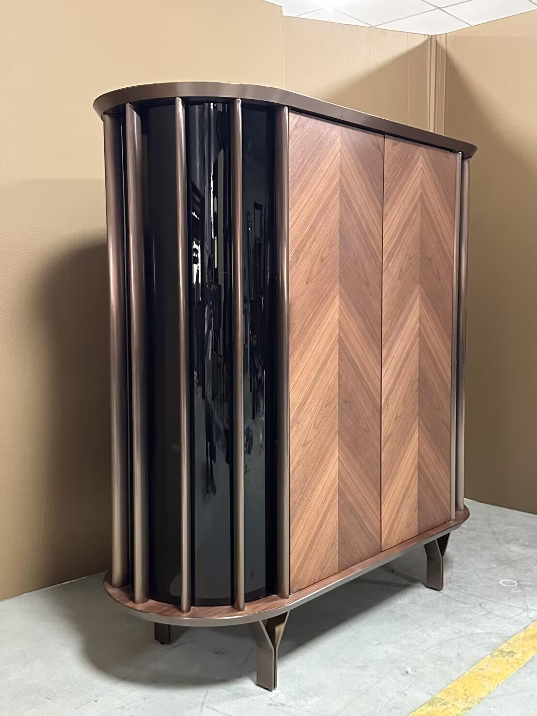 Costes Unique Minimalist Solid Wood Commission Wine Cabinet