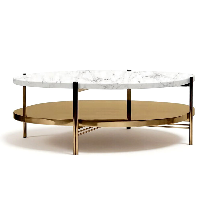 Craig Living Room High-End Marble Round Double-Layer Coffee Table