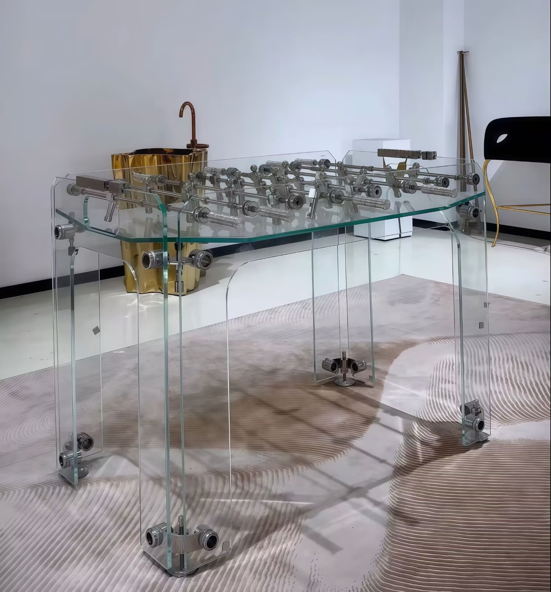 critallino High-end luxury Art customize tempered glass Table football