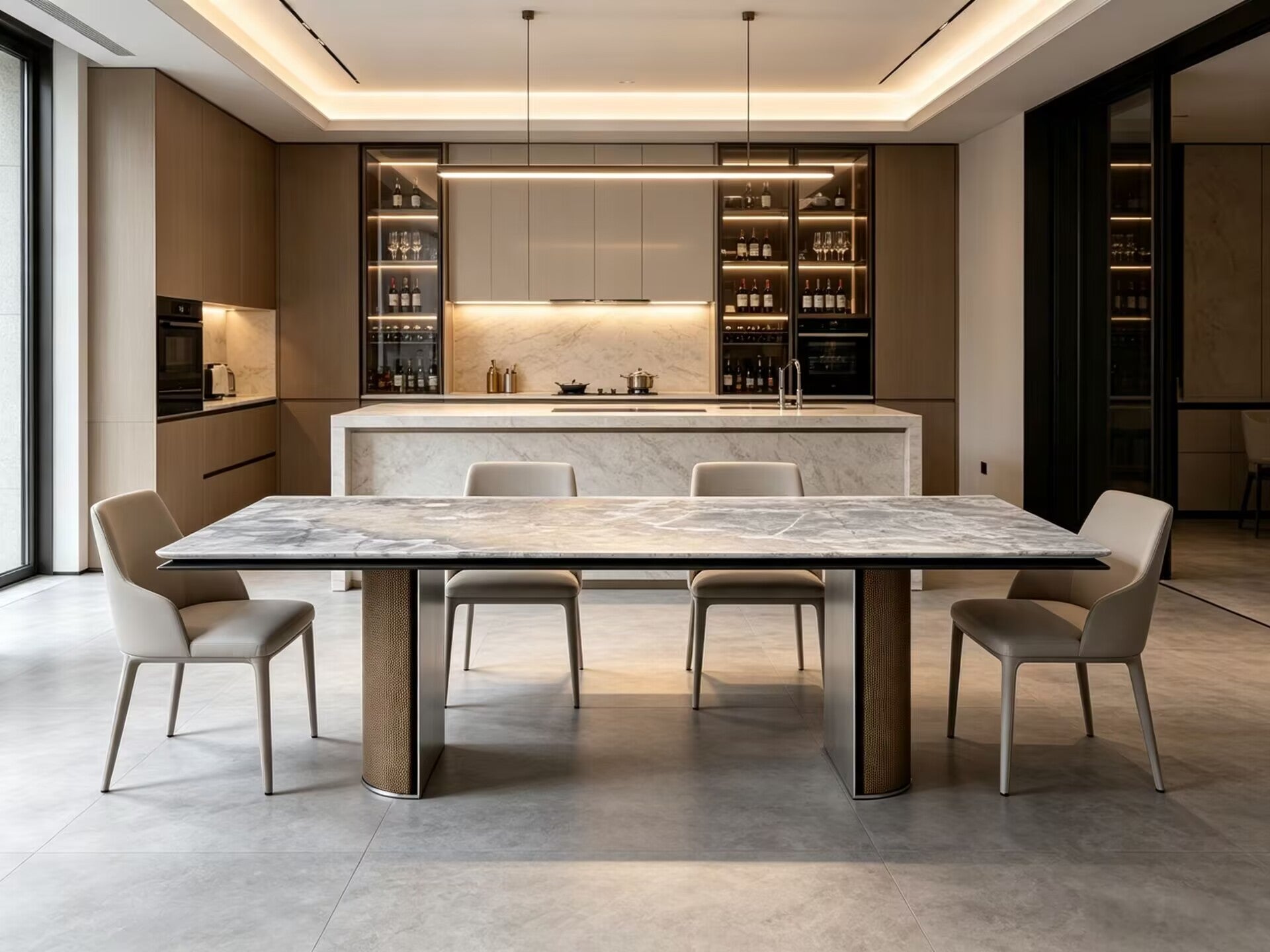 Curtis Italian Luxurious High-End Marble Rectangle Dining Table
