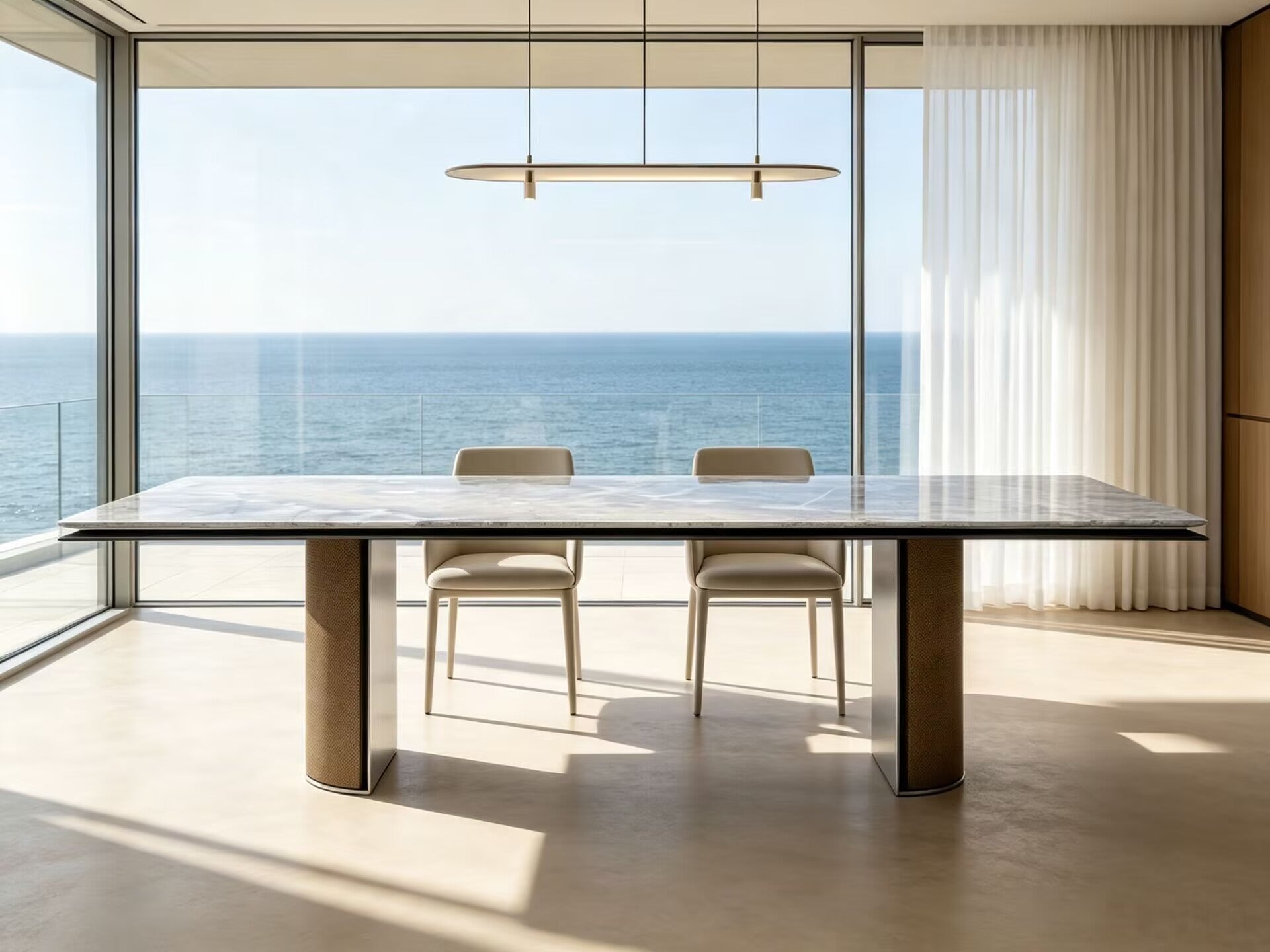 Curtis Italian Luxurious High-End Marble Rectangle Dining Table