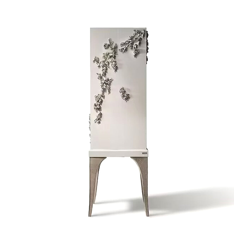 Damme Creativity Relief Flowers Simple Solid Wood Jewelry Cabinet