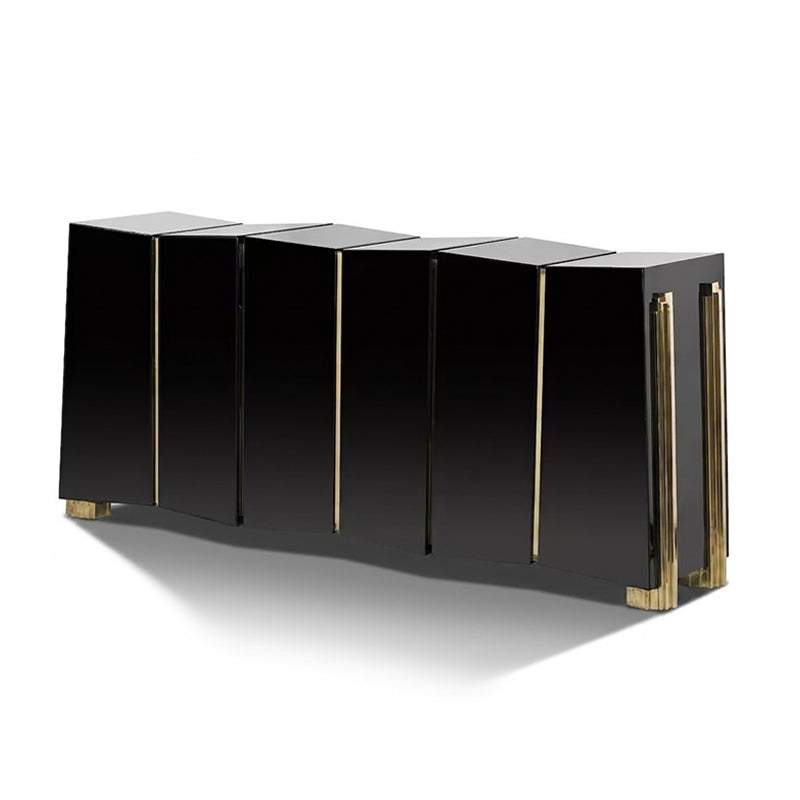 Darian Luxurious Artistic Metal Irregular Minimalist Solid Wood Sideboard