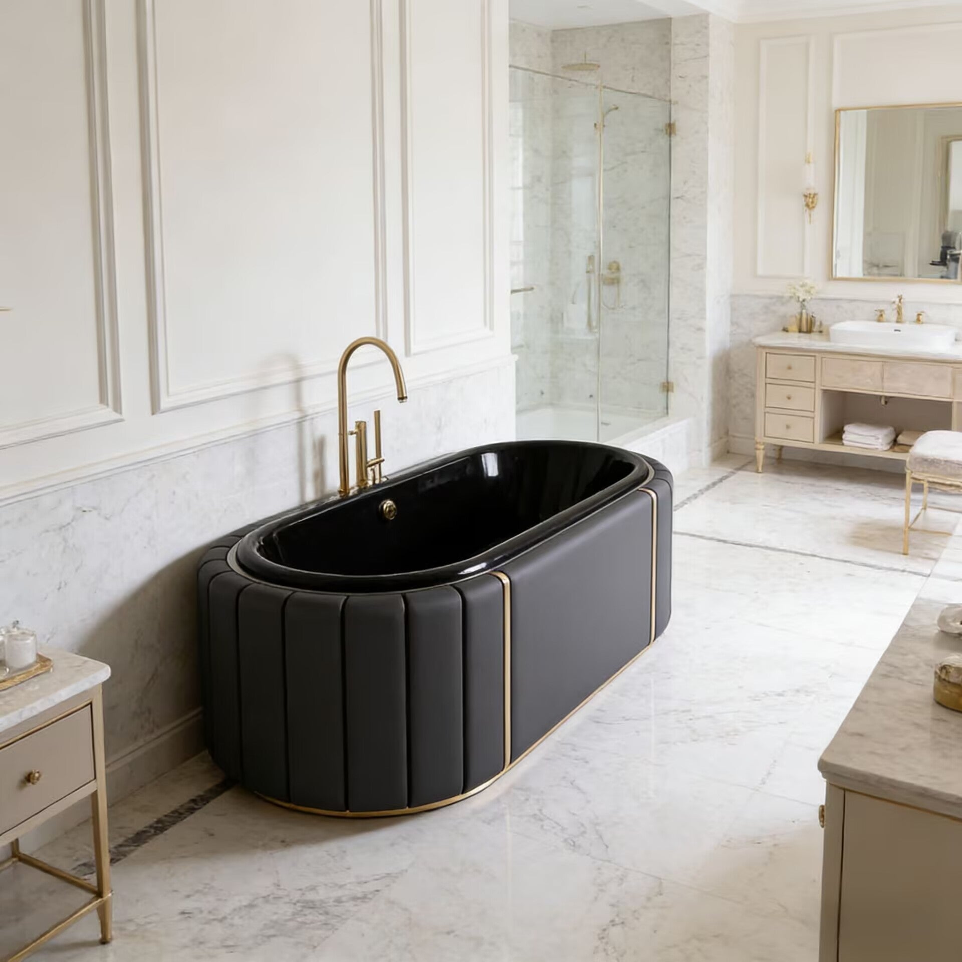 Darian Bathroom Upscale Stainless Steel Freestanding Ceramics Bathtub