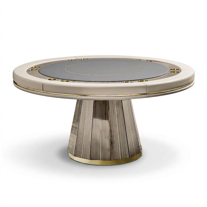 Darian Ii Upscale Metal Minimalist Solid Wood Round Poker Table