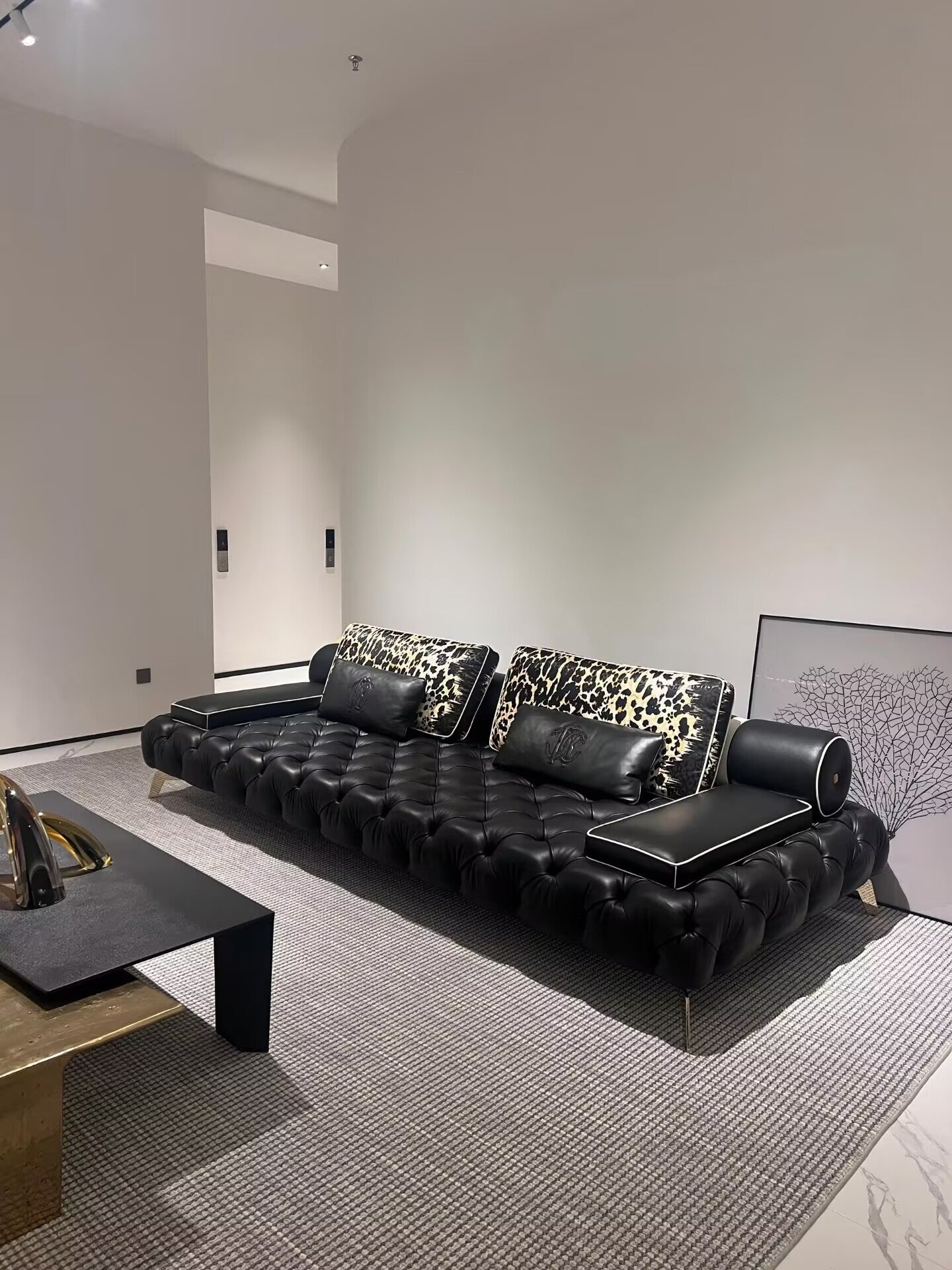 Darlington Villa Living Room Luxury Artistic Genuine Leather Sofa