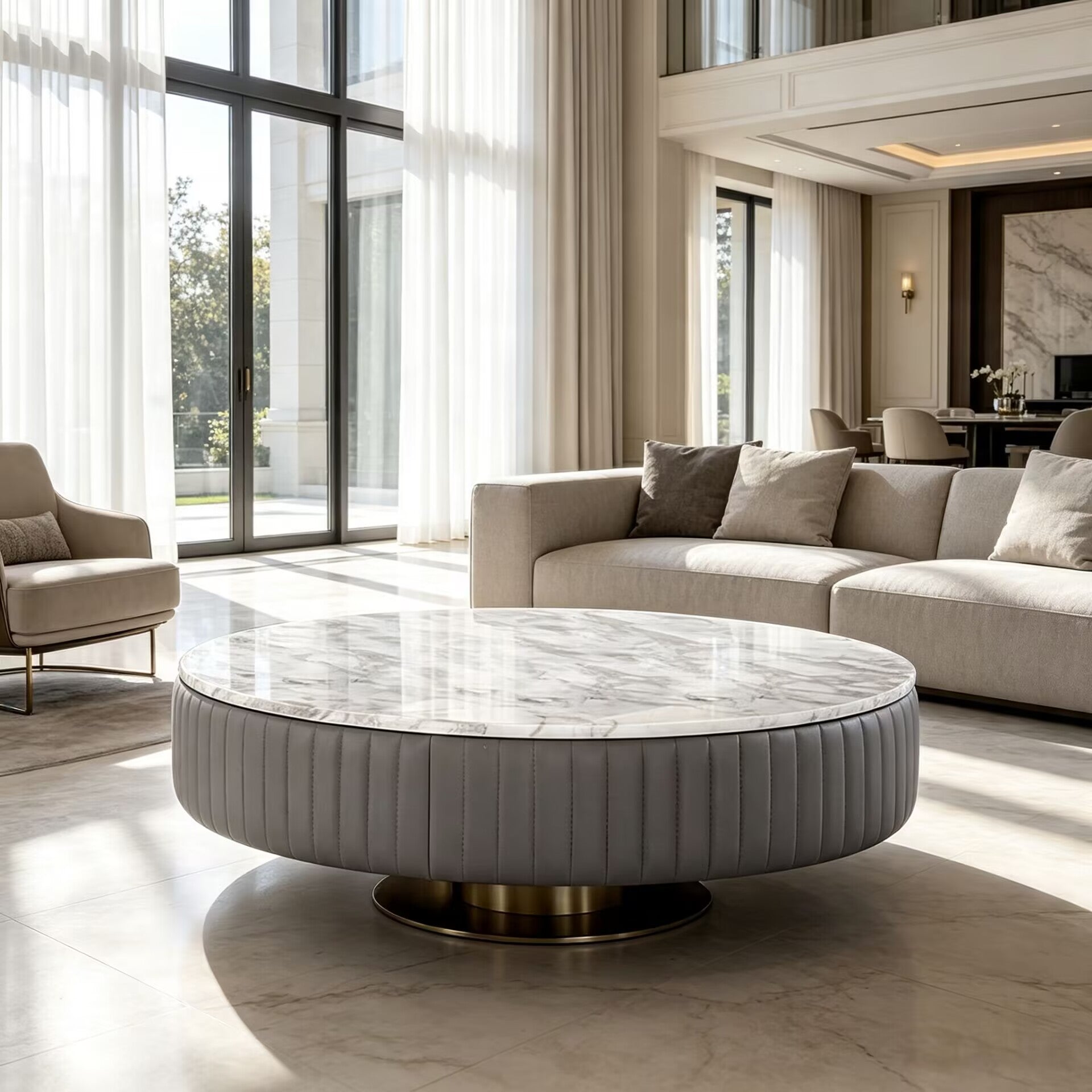 Daytona Villa Living Room Modern Creativity Marble Round Coffee Table
