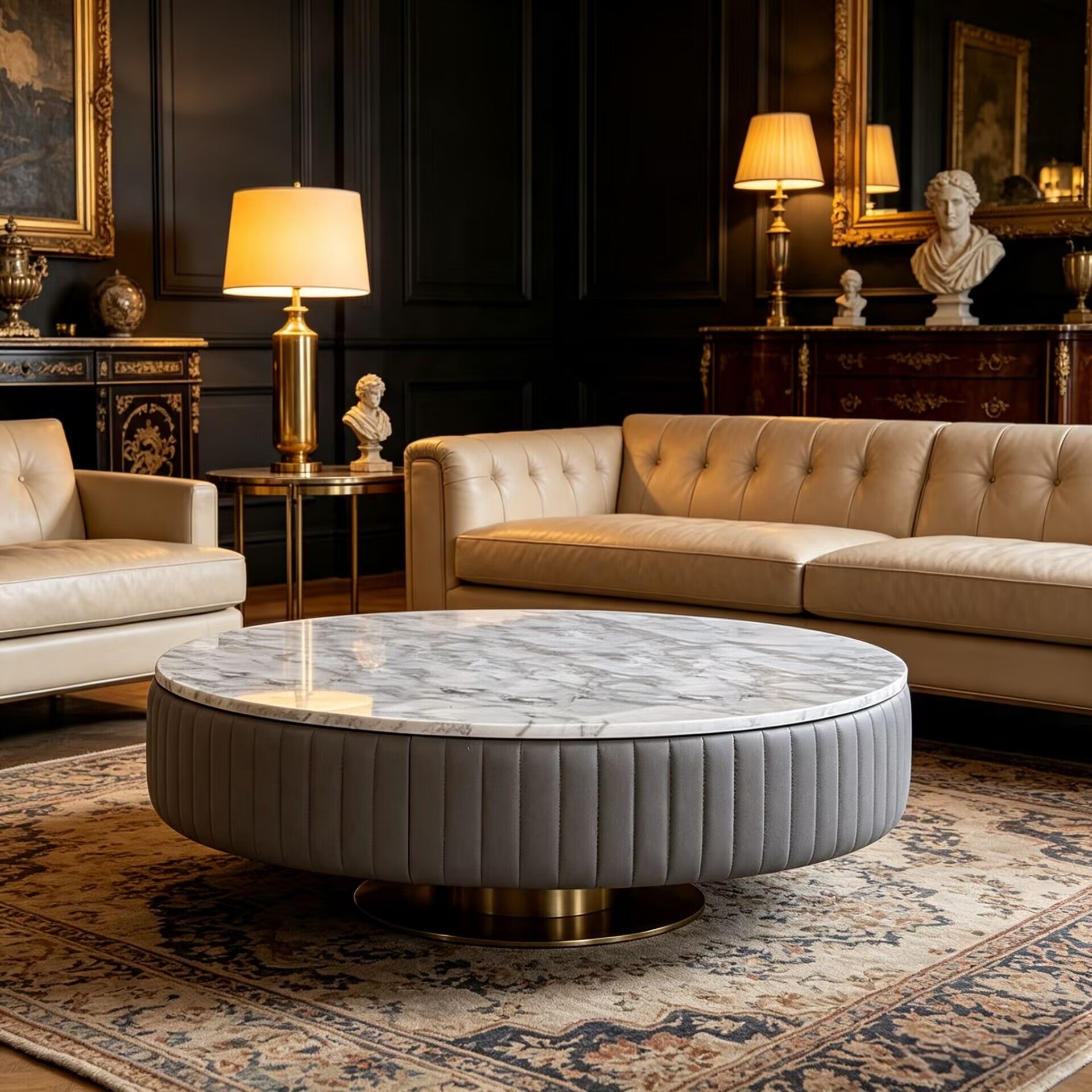 Daytona Villa Living Room Modern Creativity Marble Round Coffee Table