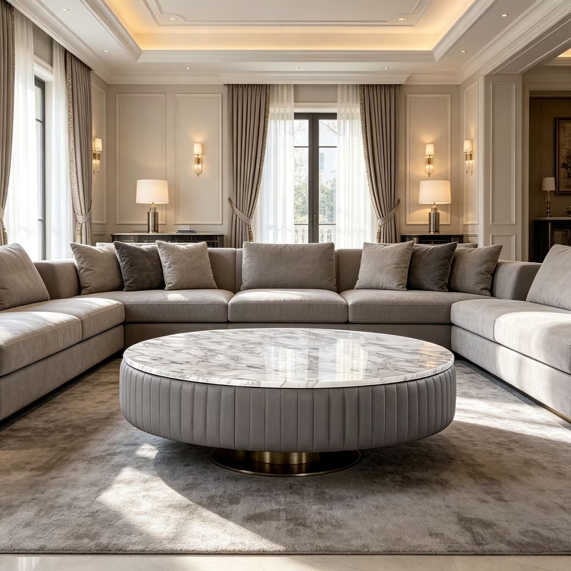 Daytona Villa Living Room Modern Creativity Marble Round Coffee Table