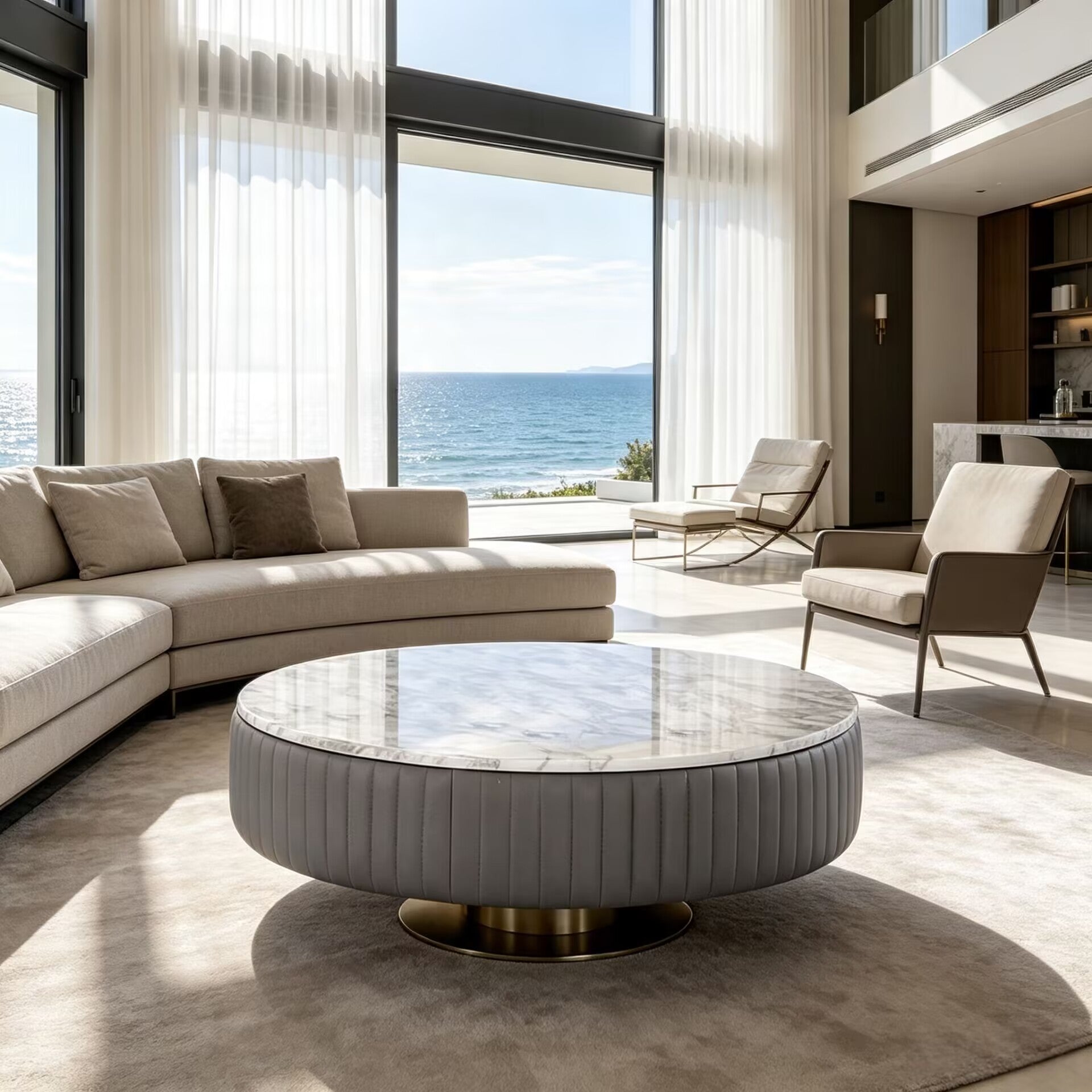 Daytona Villa Living Room Modern Creativity Marble Round Coffee Table