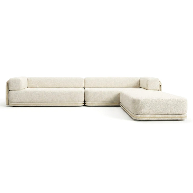 Denis Luxurious Designer Solid Wood Minimalist Fabric Sectional Sofa