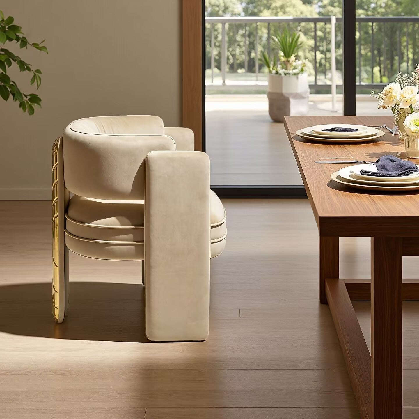 Modern Luxury High End Unique Creative Custom Brass Dining Chair