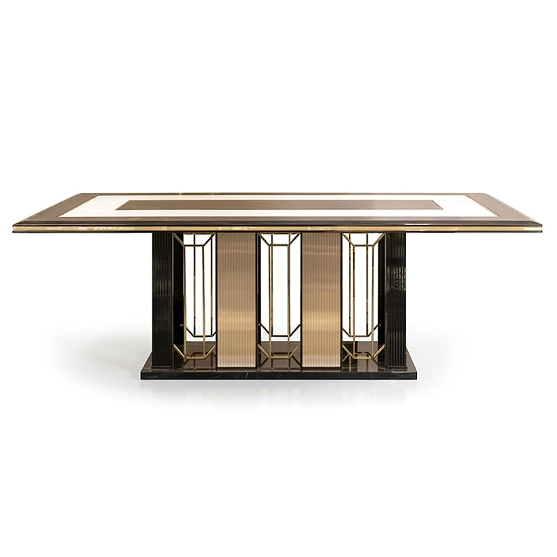 Modern Artistic Stainless Steel High-End Marble Dining Table