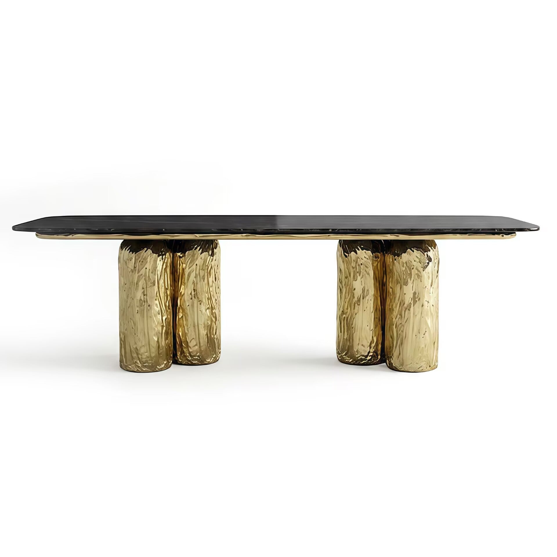 High Quality Luxurious Metal High-End Marble Rectangle Dining Table