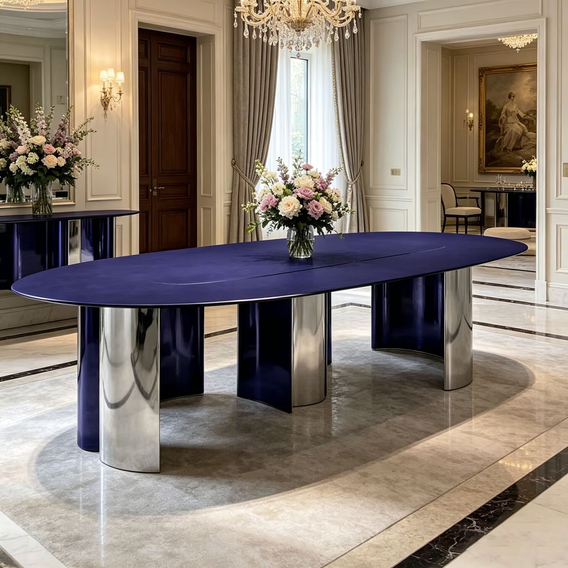 Modern High-End Irregular Minimalism Stainless Steel Dining Table