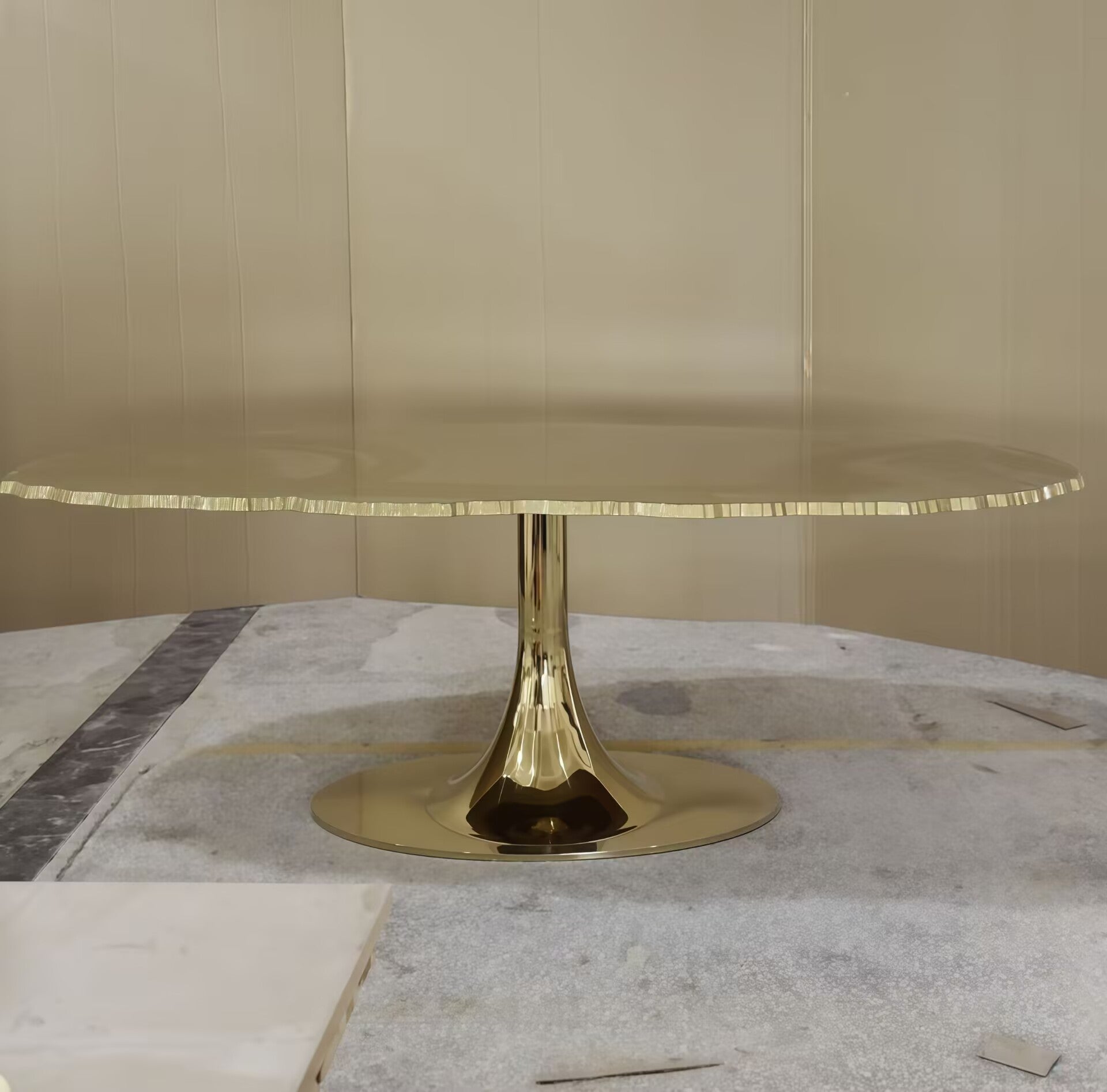 Italian High-End Irregular Unique Art Stainless Steel Dining Table