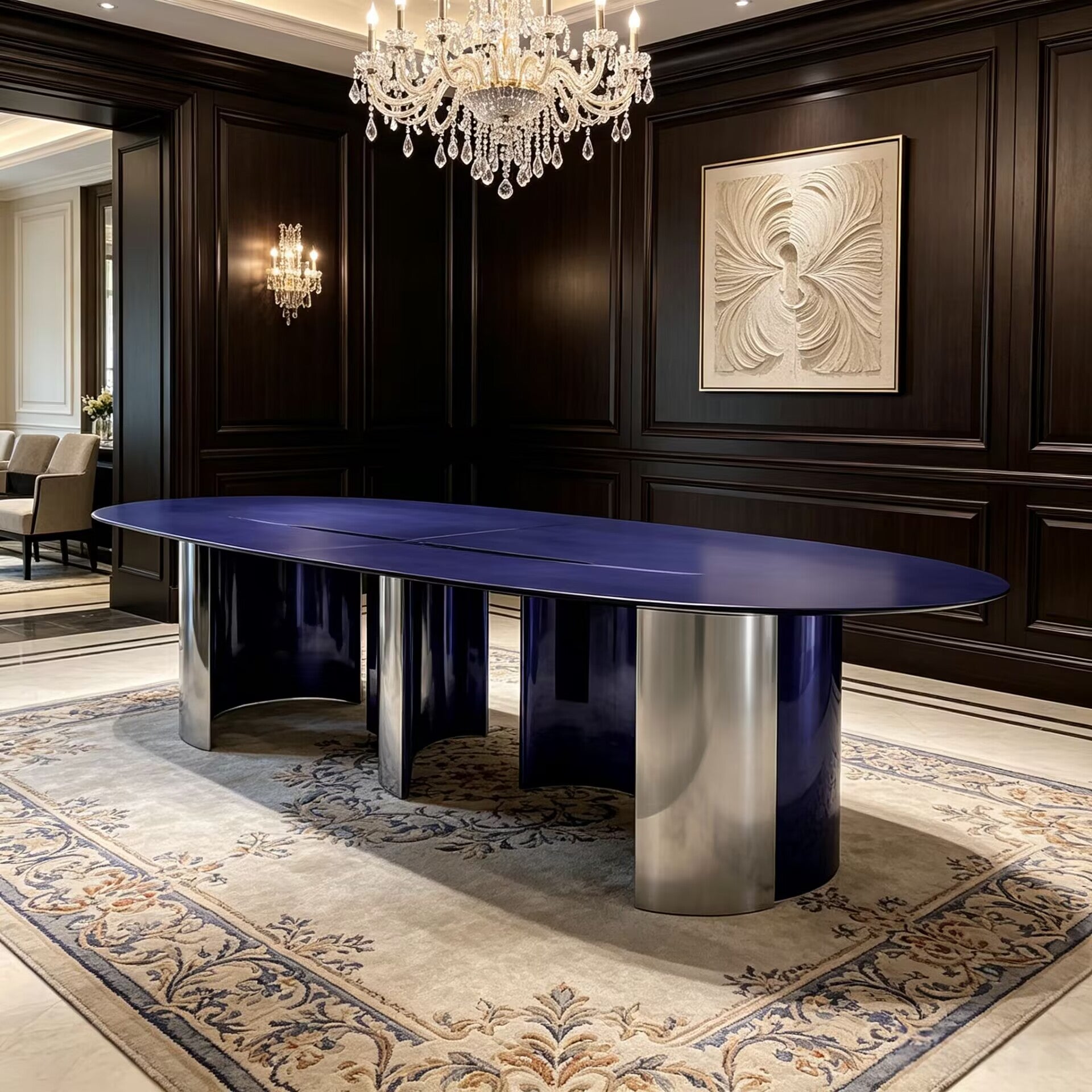 Modern High-End Irregular Minimalism Stainless Steel Dining Table
