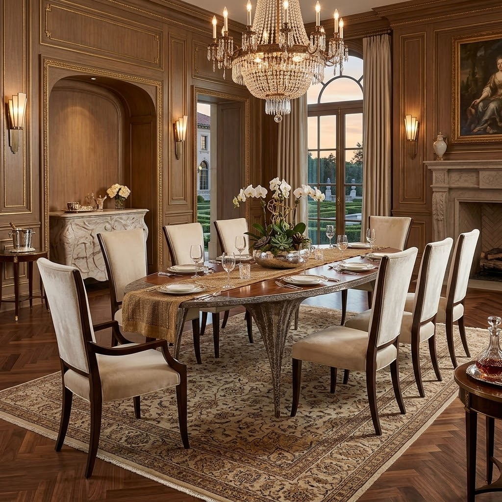 Unique Upscale Metal Creativity Irregular Solid Wood Dining Table