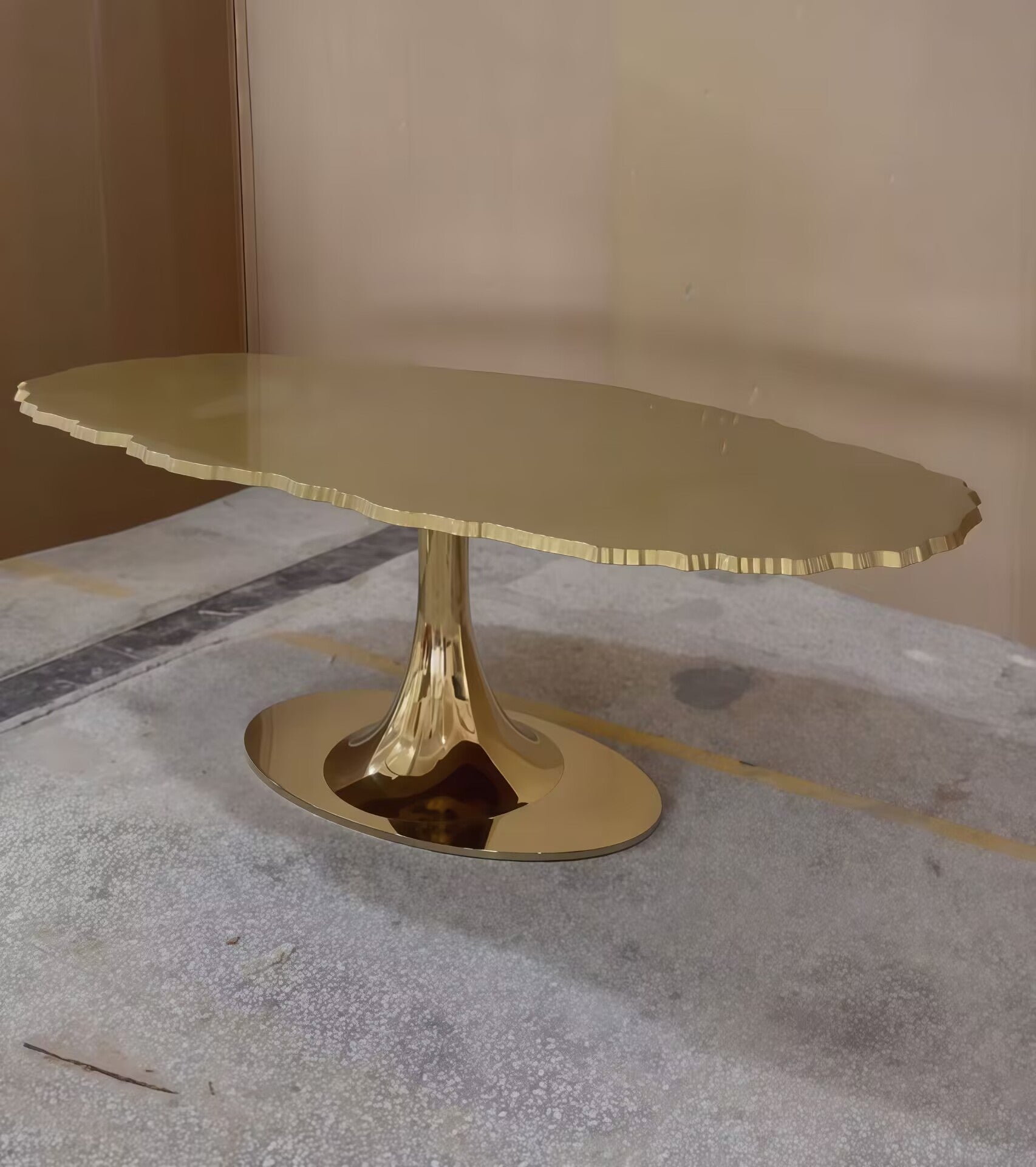 Italian High-End Irregular Unique Art Stainless Steel Dining Table
