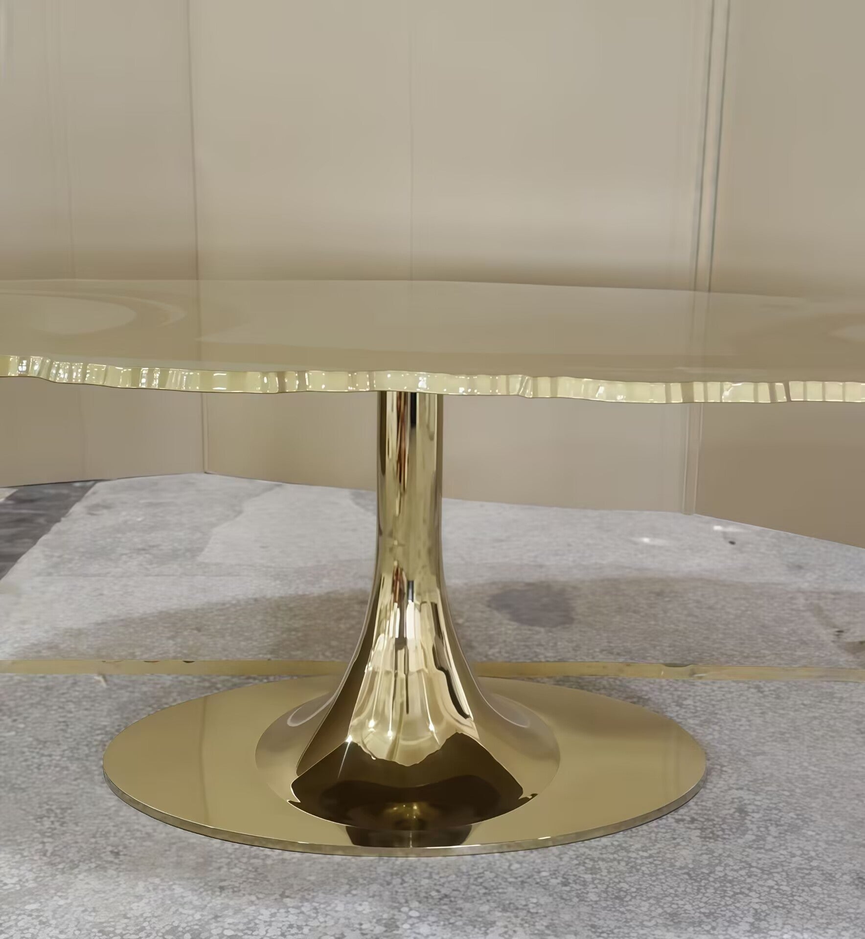 Italian High-End Irregular Unique Art Stainless Steel Dining Table