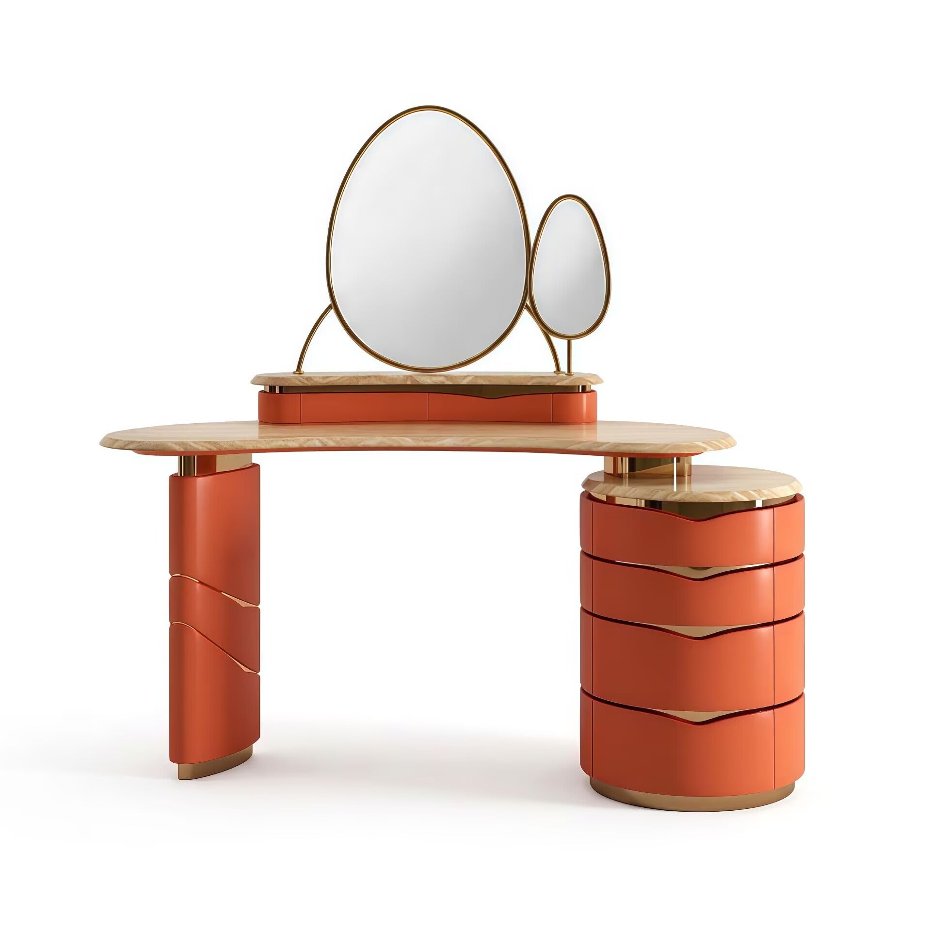 Donna Villa Bedroom Creativity Artistic Metal Marble Dressing Table