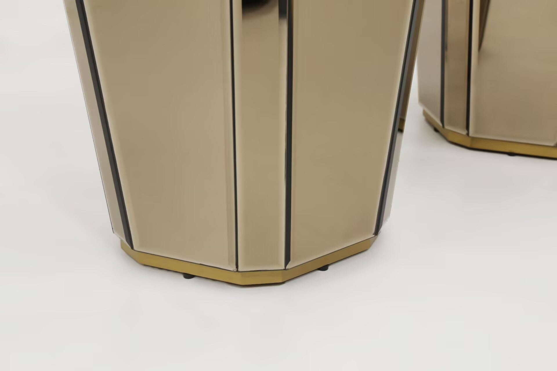 Dorian Italian Designer Unique Stainless Steel Mirrored Bedside Table