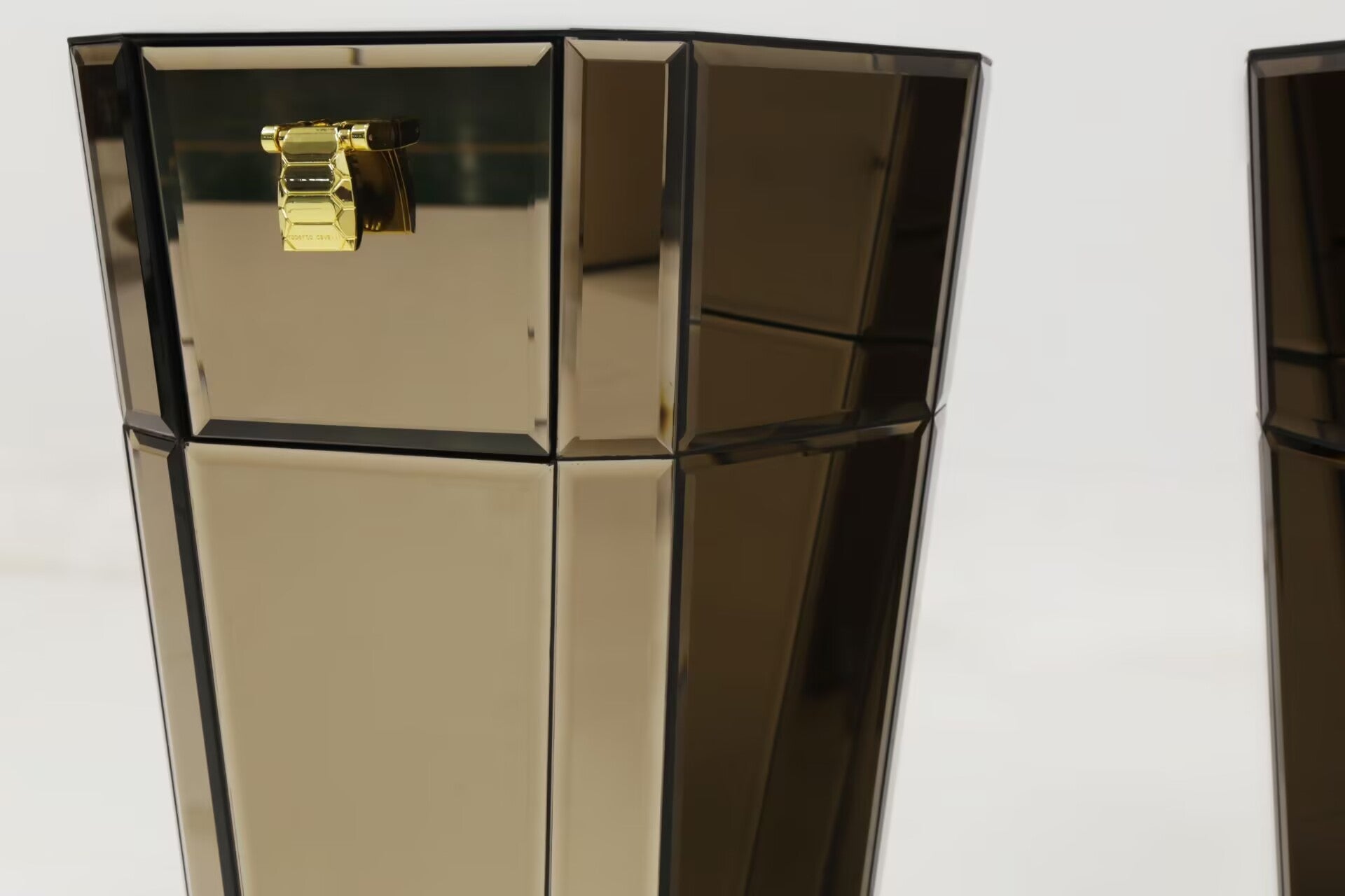 Dorian Italian Designer Unique Stainless Steel Mirrored Bedside Table