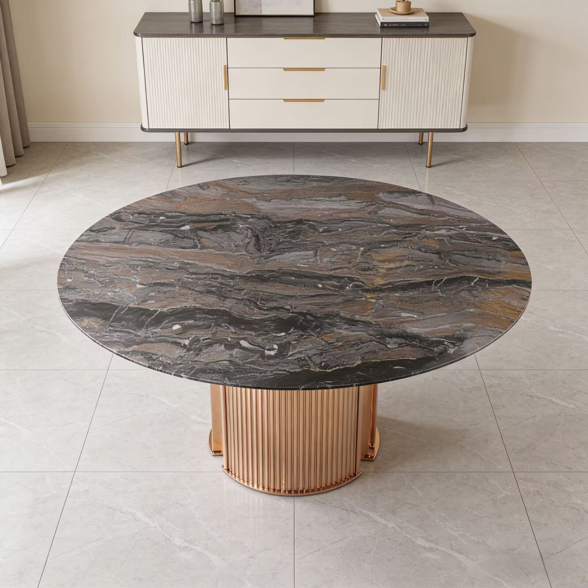 Douglas Italian High-End Marble Circular Customize Dining Table