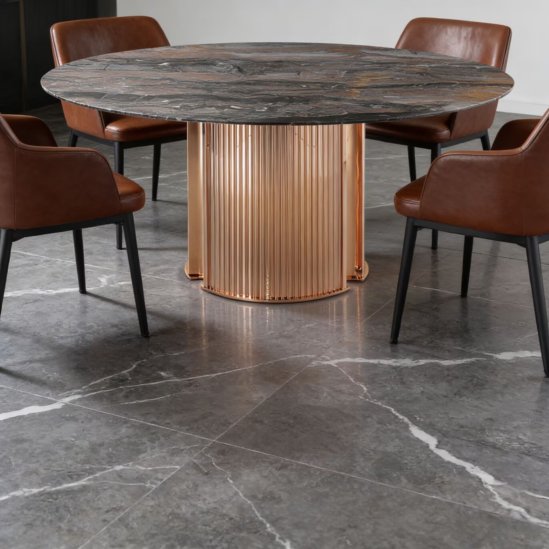 Douglas Italian High-End Marble Circular Customize Dining Table