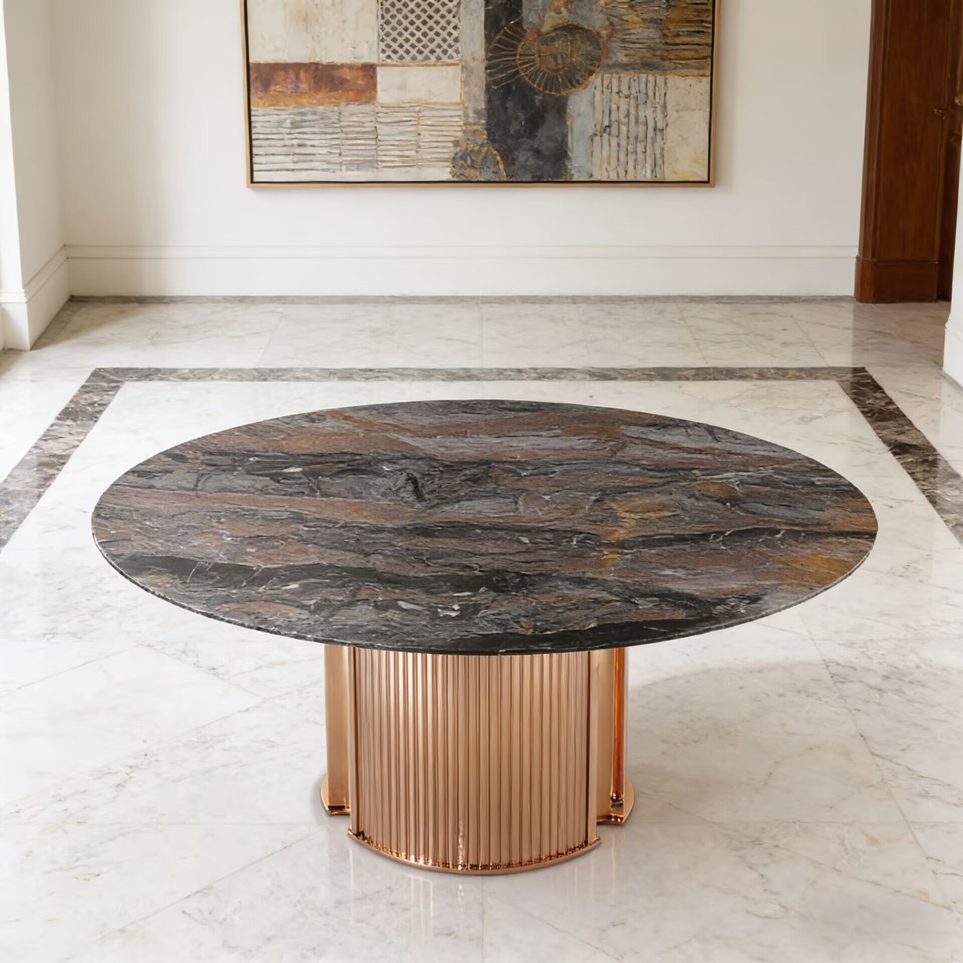 Douglas Italian High-End Marble Circular Customize Dining Table