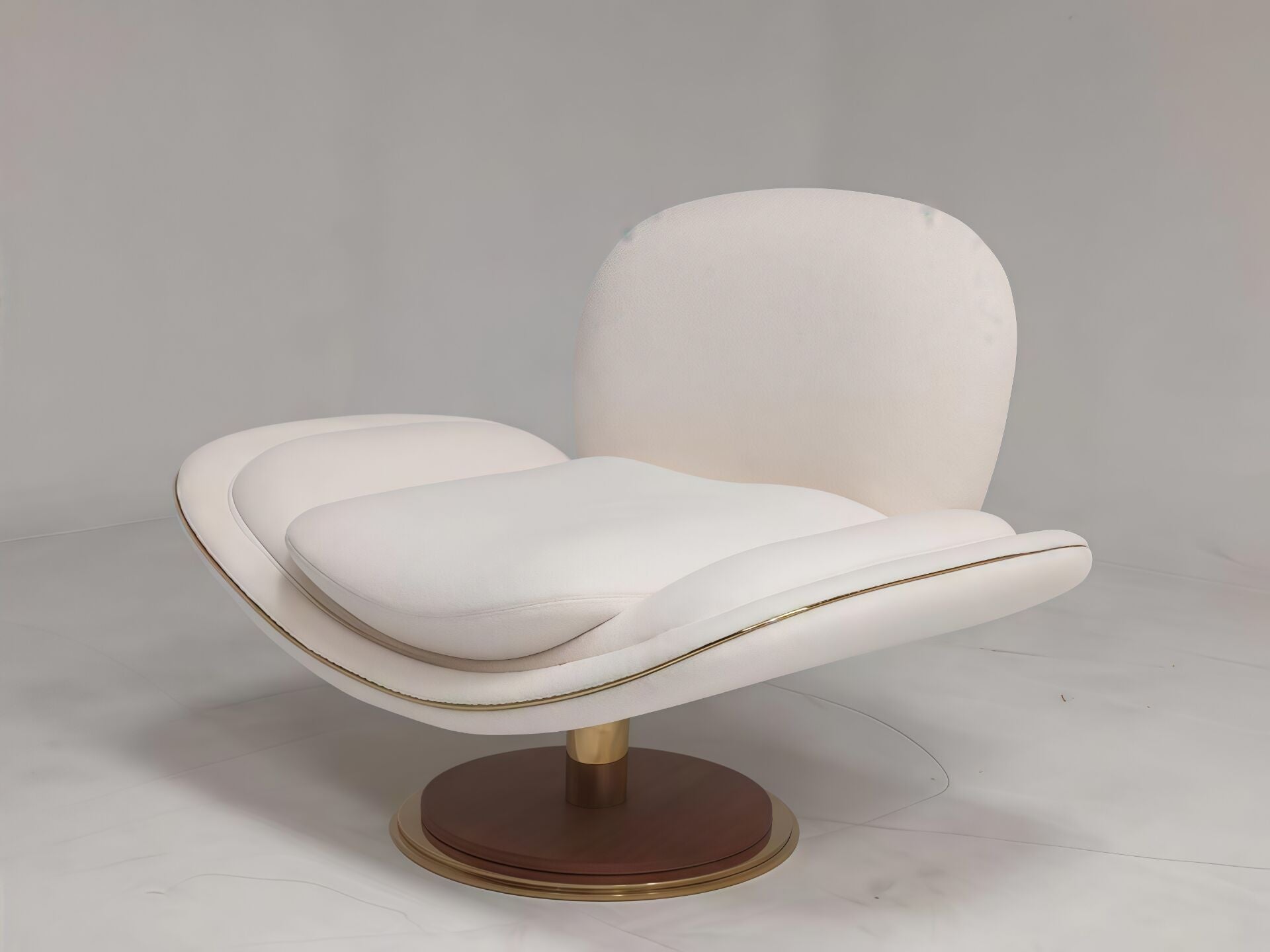 Eddie Designer High-End Metal Artistic Petal Fabric Armchair