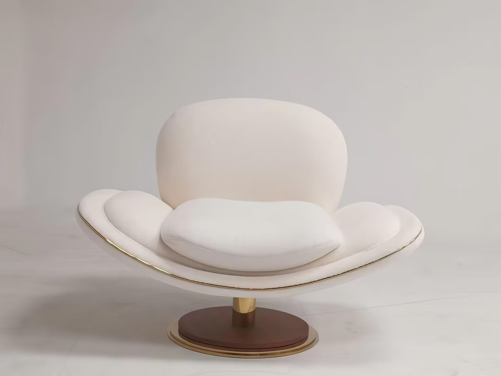 Eddie Designer High-End Metal Artistic Petal Fabric Armchair