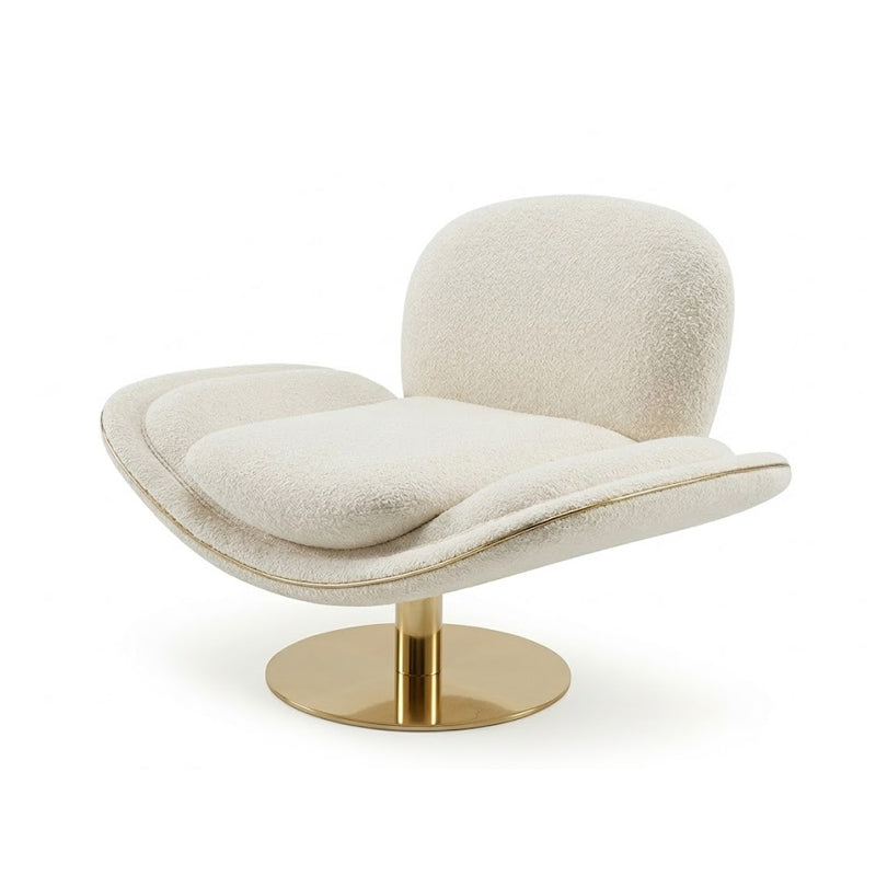 Eddie Designer High-End Metal Artistic Petal Fabric Armchair