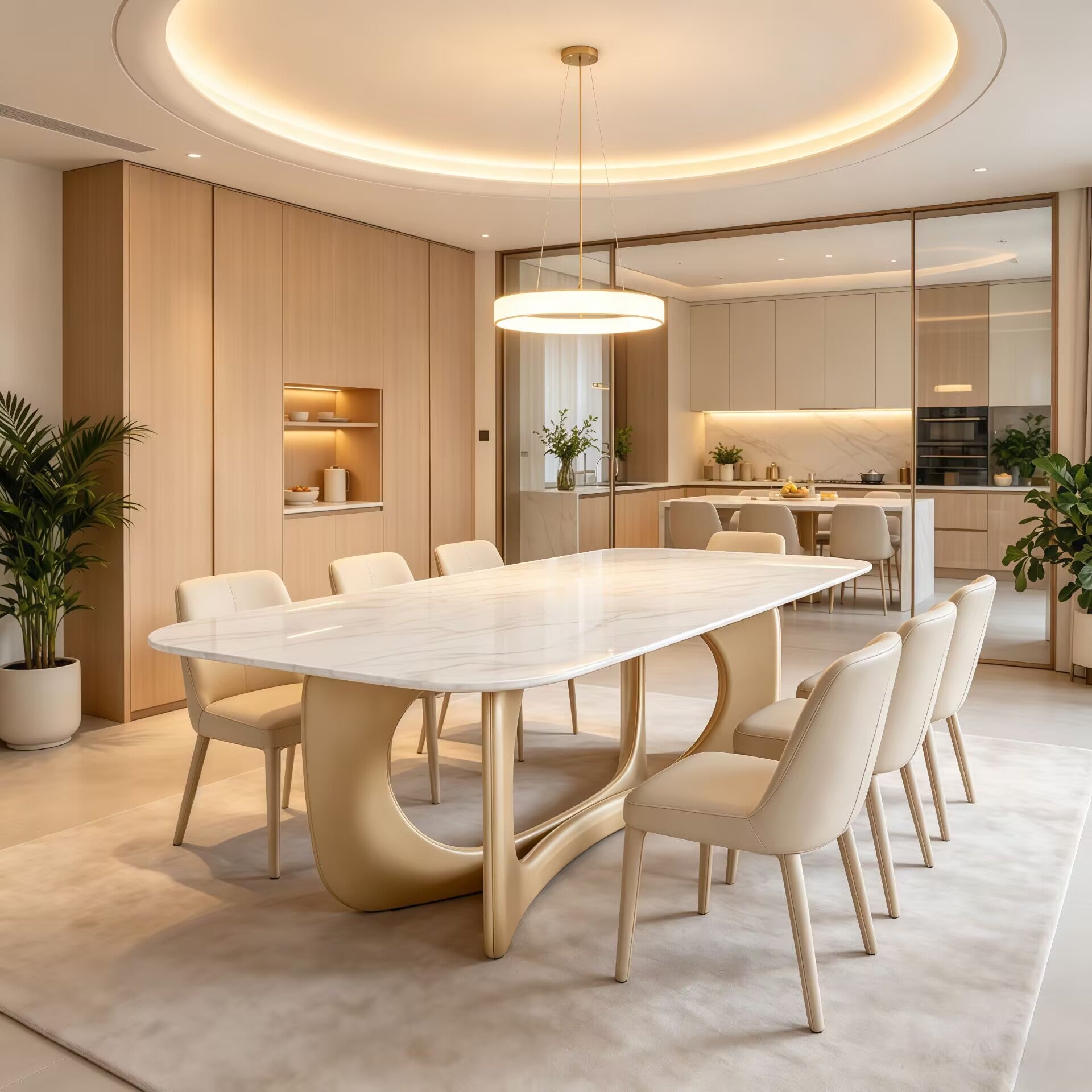 Eero Artistic Upscale Customize Marble Rectangle Dining Table