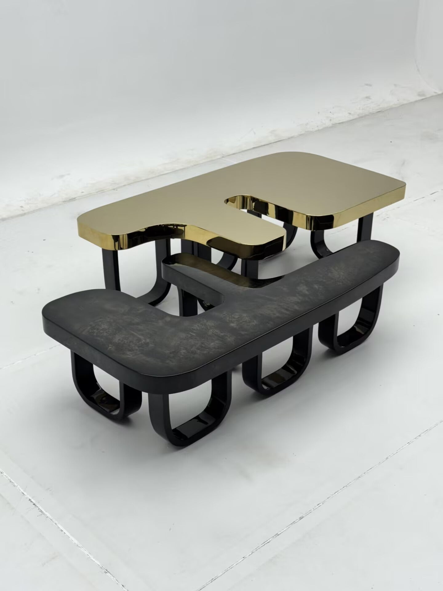 Efo Living Room Minimalism Stainless Steel Combination Coffee Table