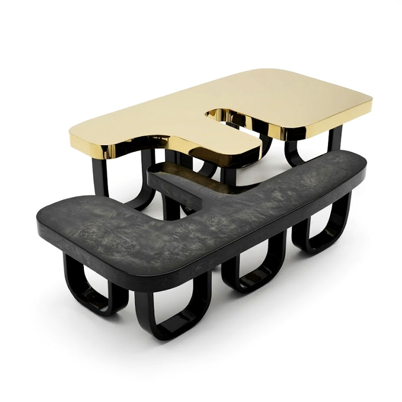 Efo Living Room Minimalism Stainless Steel Combination Coffee Table