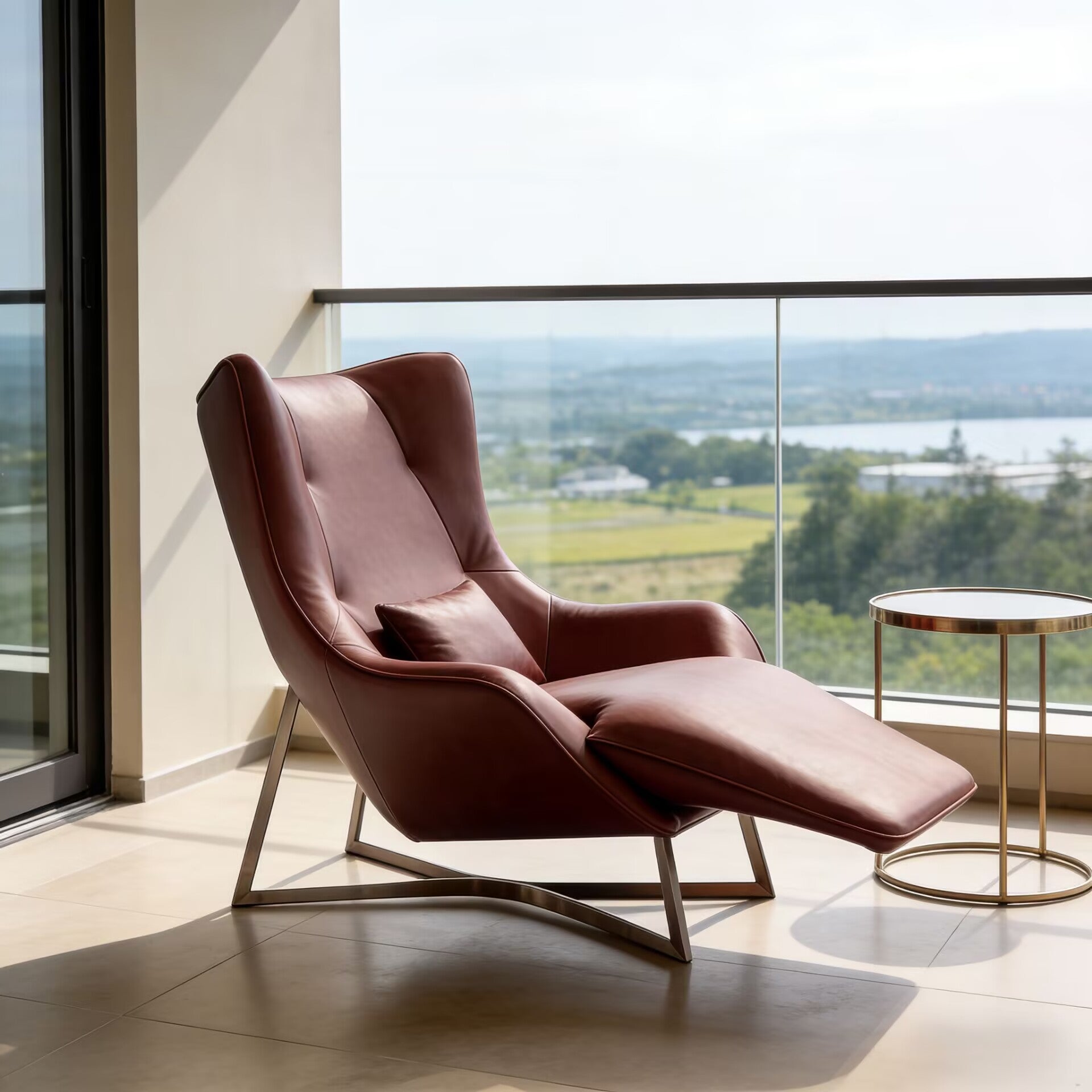 Egoiste Living Room High-End Genuine Leather Single Lounge Chair