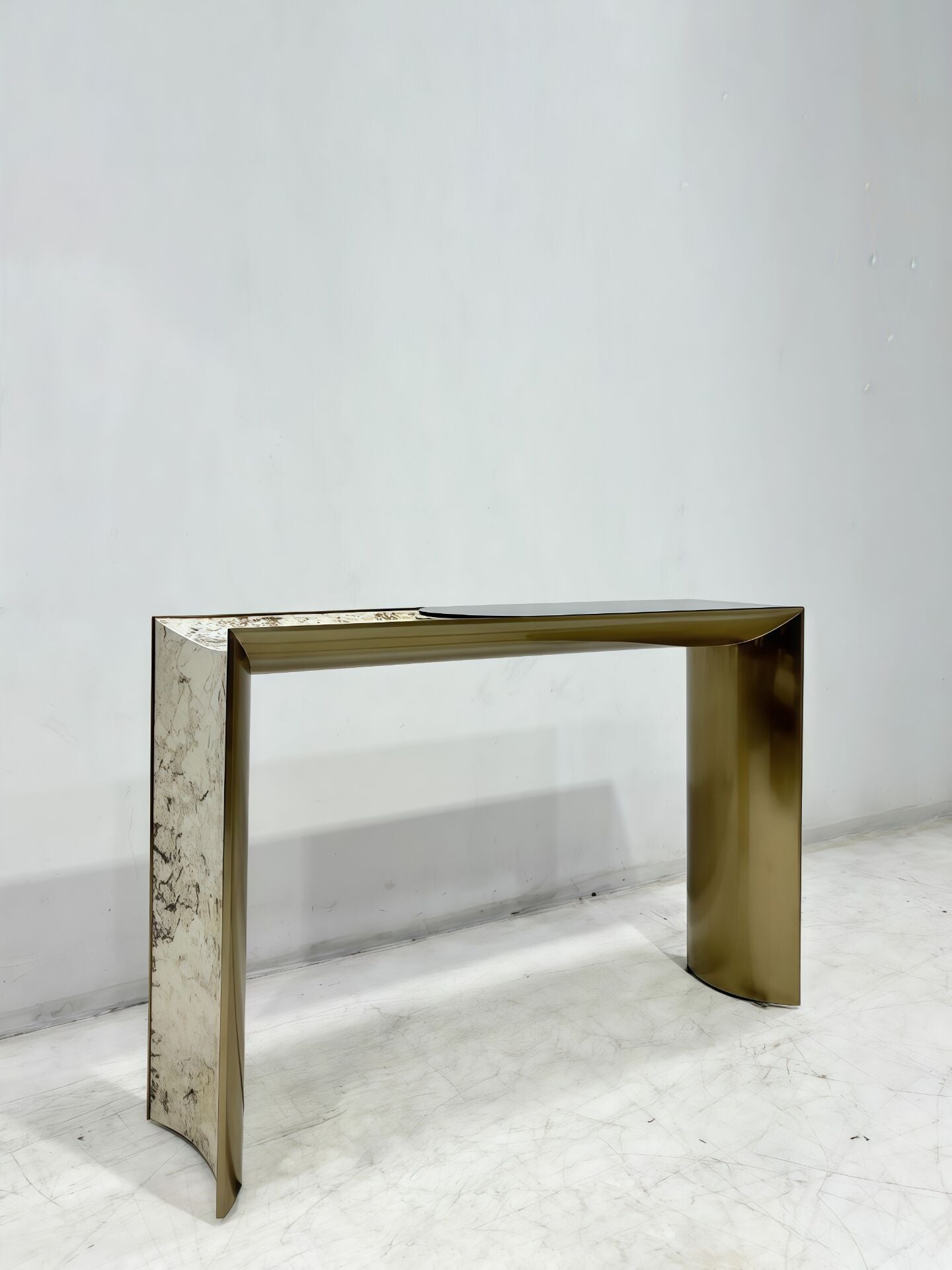 Ekos Luxury Marble Modern Minimalist Stainless Steel Console