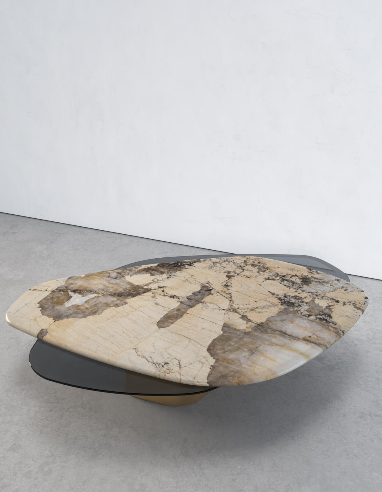 Elements Artistic Natural Marble High End Stainless Steel Coffee Table