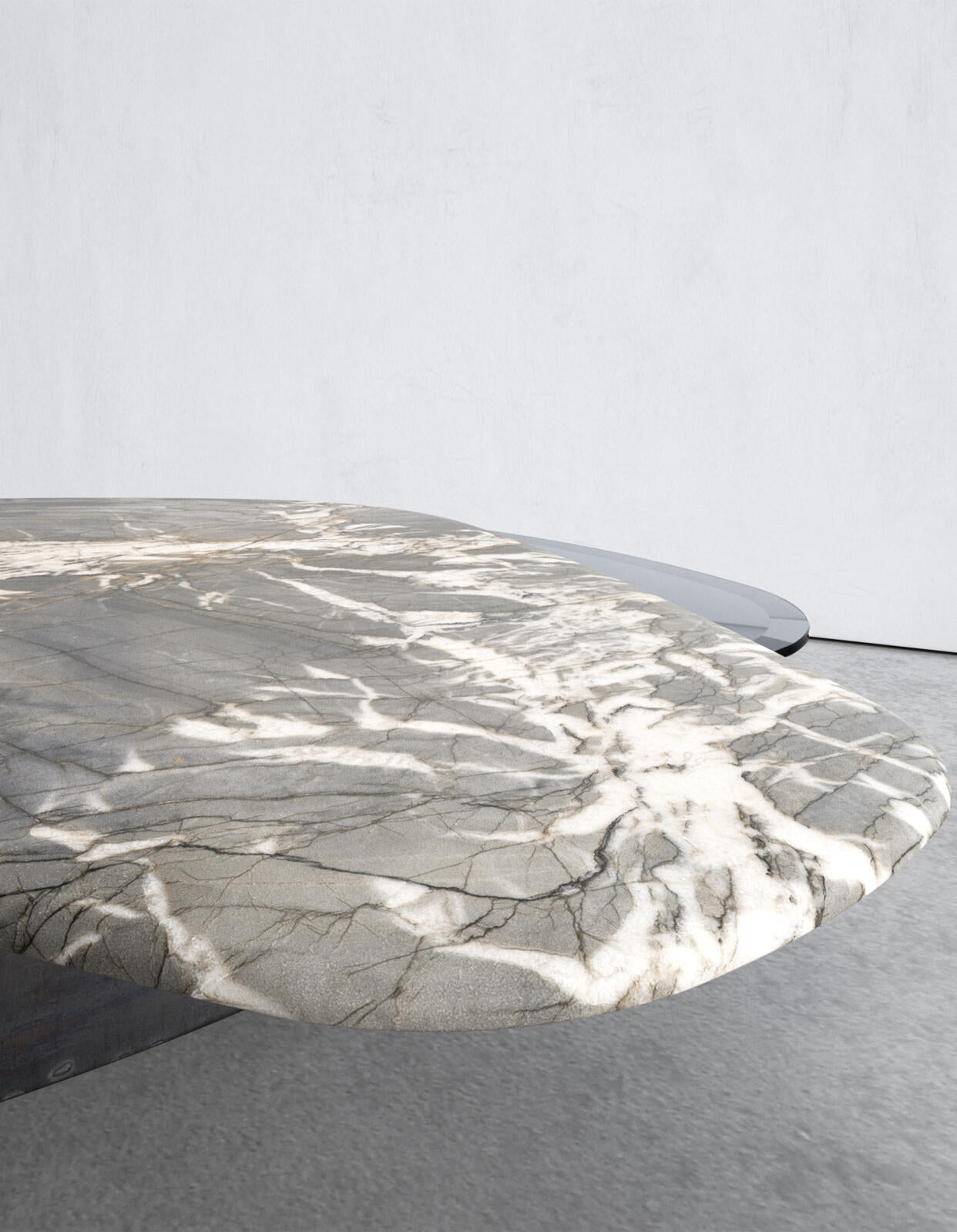 Elements Artistic Natural Marble High End Stainless Steel Coffee Table