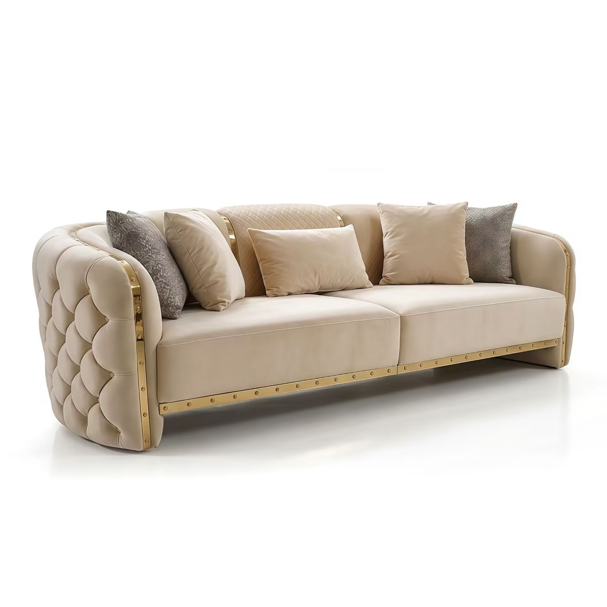 Elephant Villa Living Room Creativity Metal Genuine Leather Sofa